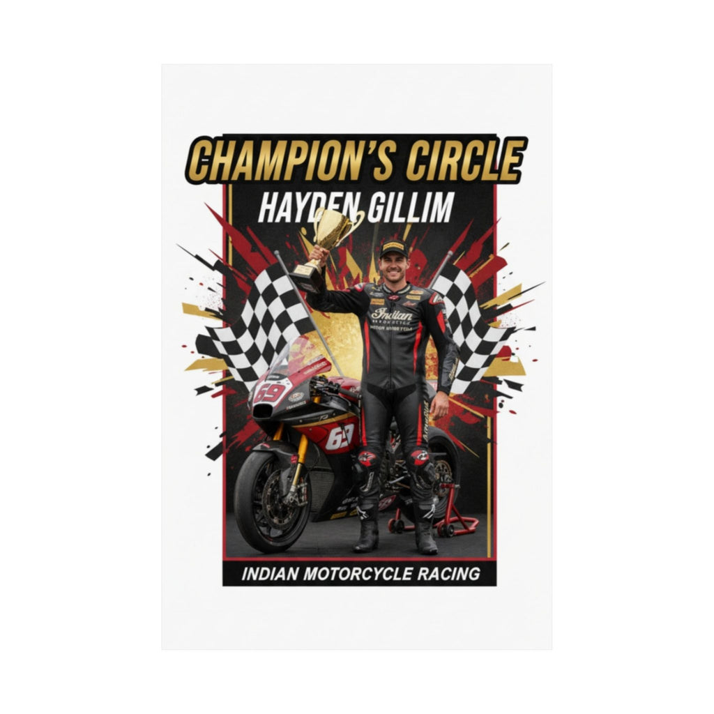 Champion's Circle Motorcycle Racing Poster — Hayden Gillim Matte Vertical Print