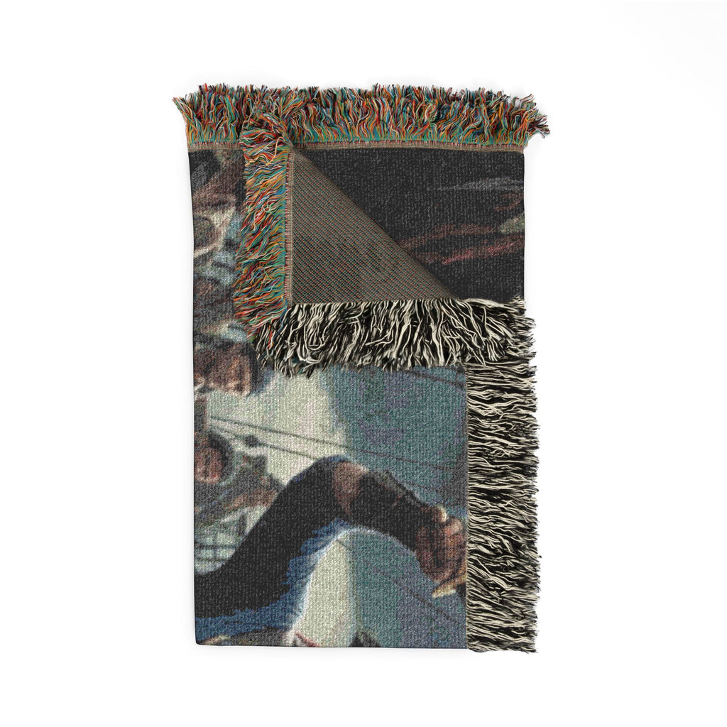 Western Dance Party Woven Blanket — Cowboy Dance Scene Throw