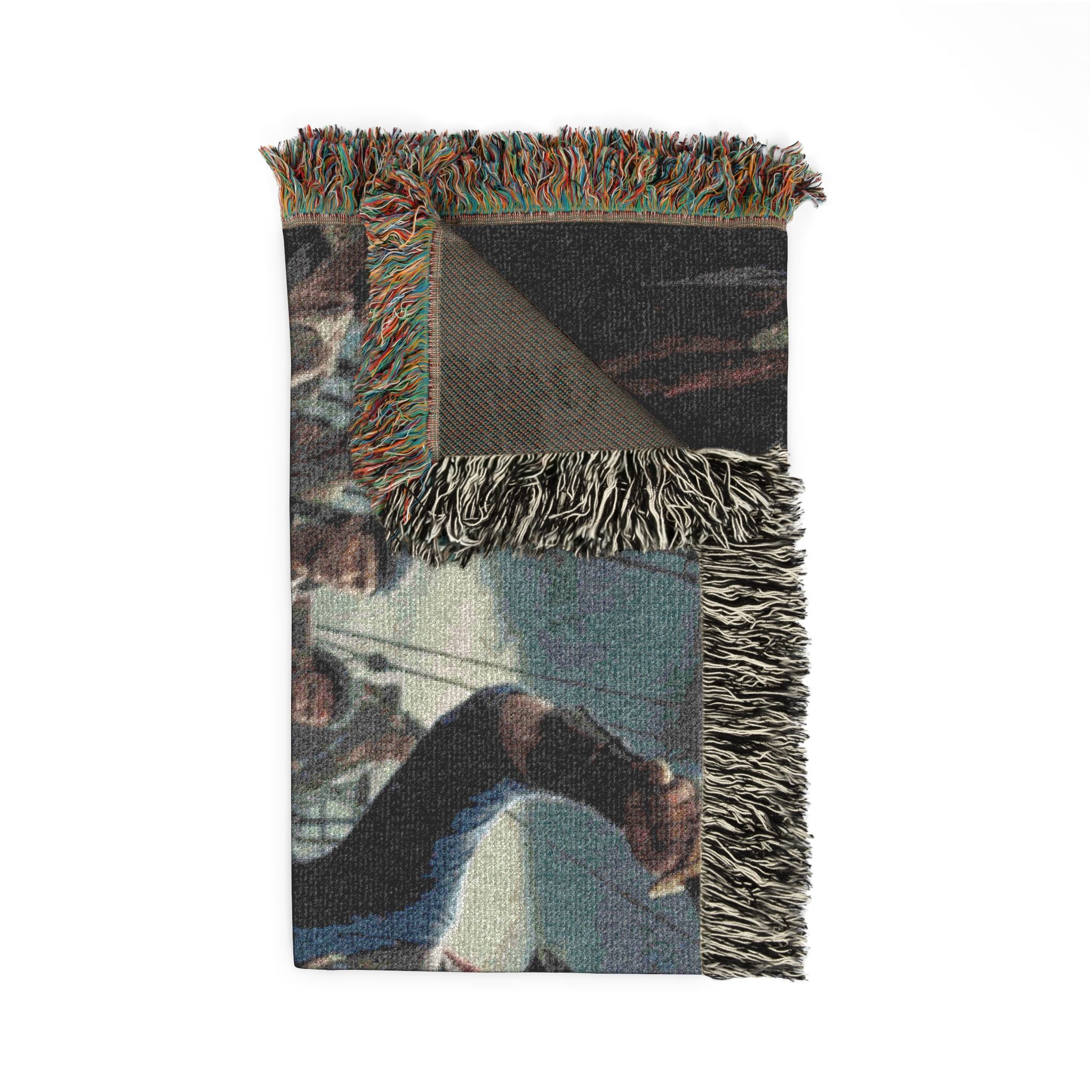 Western Dance Party Woven Blanket — Cowboy Dance Scene Throw