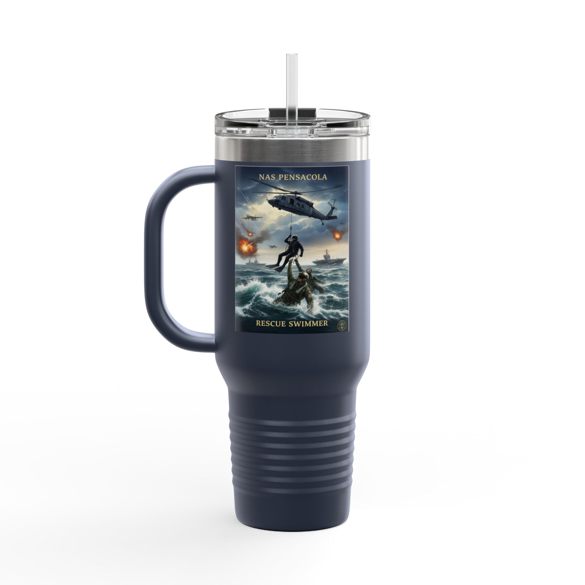 40oz Insulated Travel Mug — Ocean Storm Fantasy Art