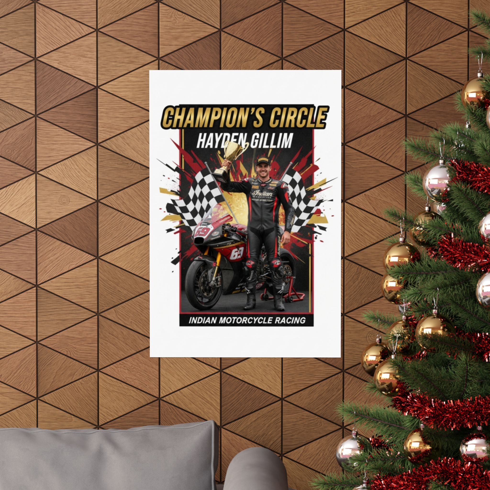 Champion's Circle Motorcycle Racing Poster — Hayden Gillim Matte Vertical Print