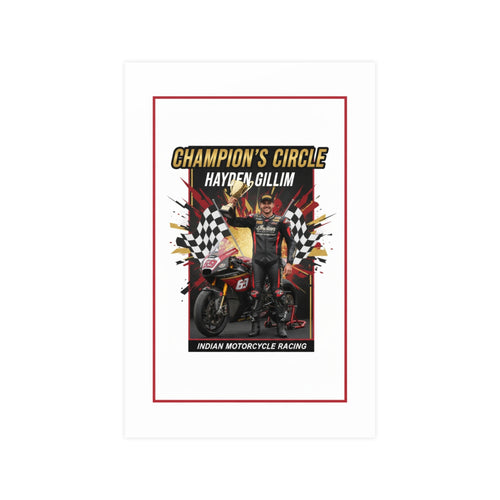 Champion's Circle Motorcycle Poster — Personalized Racing Matte Print