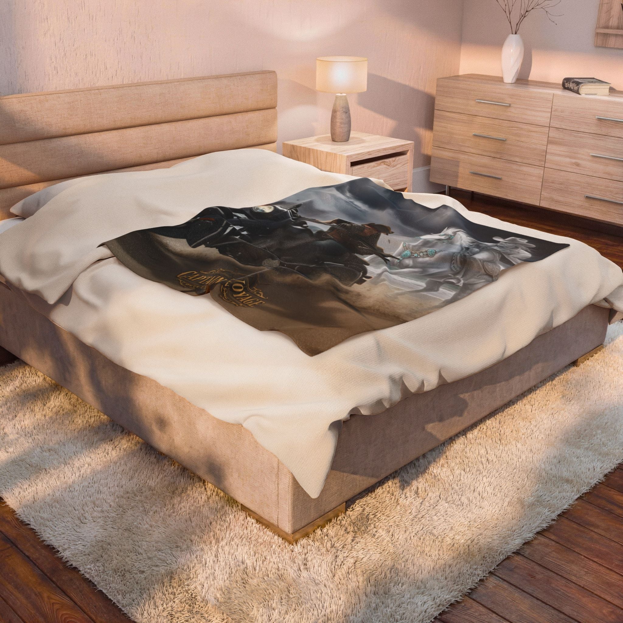 Captain’s Voyage Biker Ghost Rider blanket | Velveteen Plush Blanket