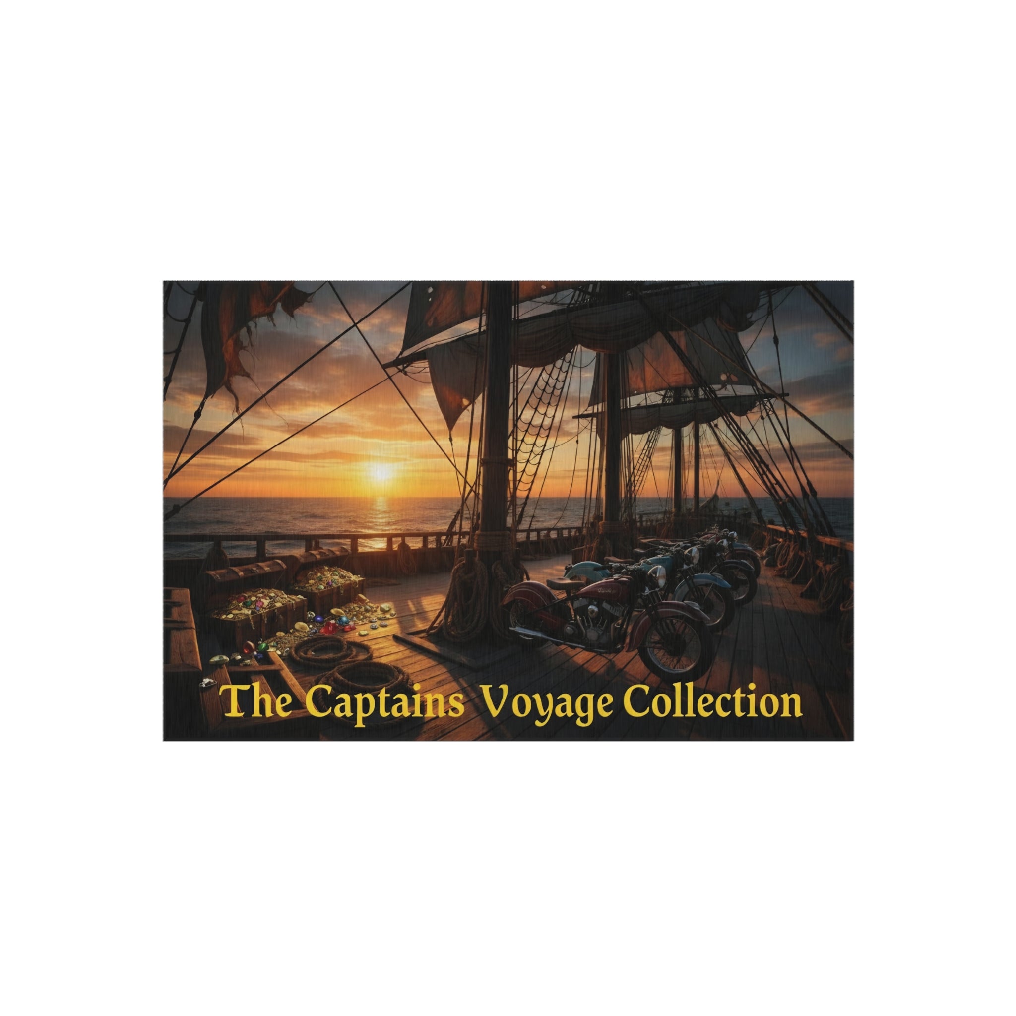 Outdoor Rug - Captain's Voyage Collection Nautical Sunset Doormat