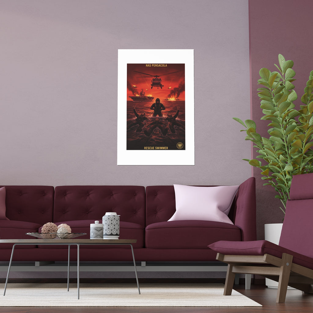 Rescue Swimmer Silk Poster — NAS Pensacola Military Print