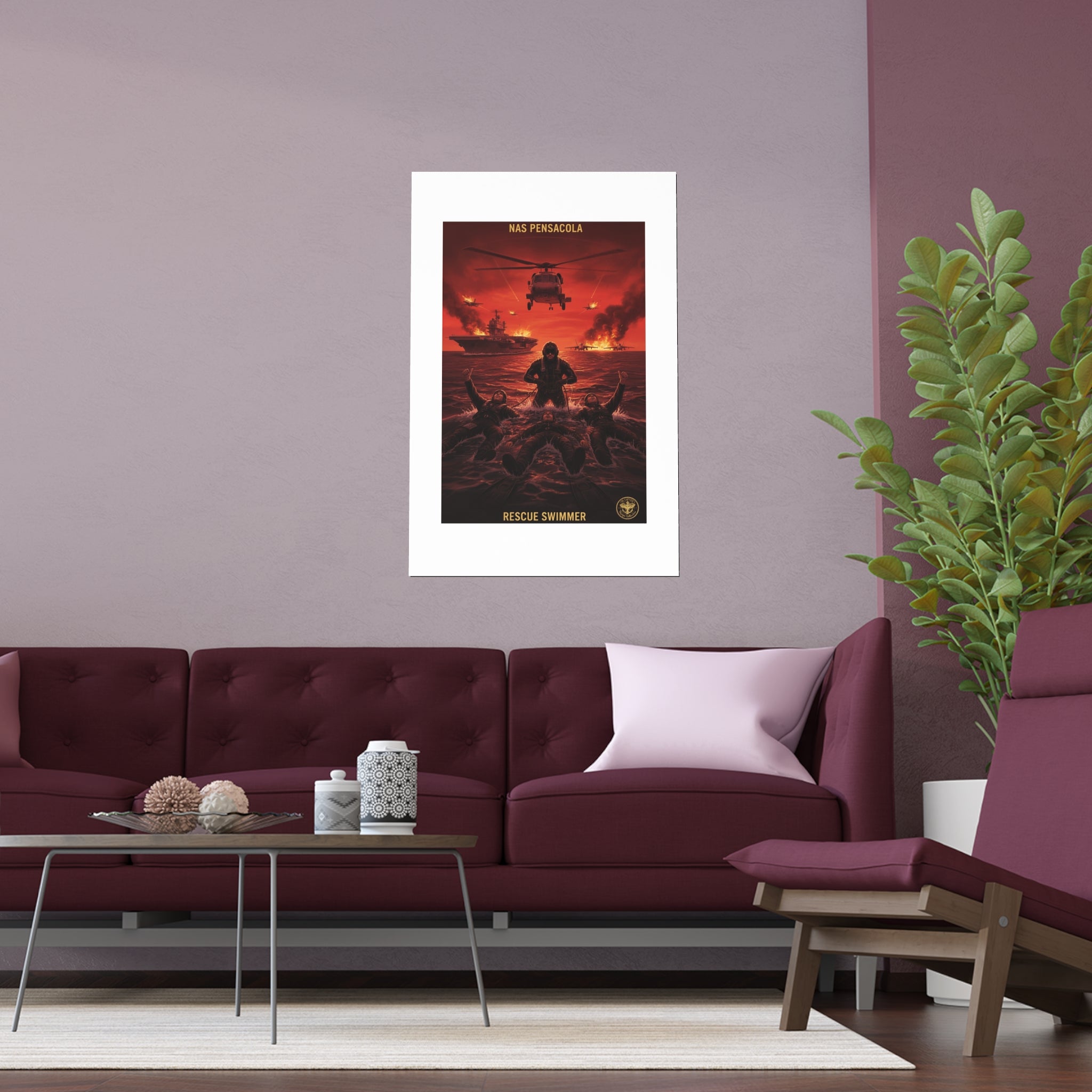 Rescue Swimmer Silk Poster — NAS Pensacola Military Print