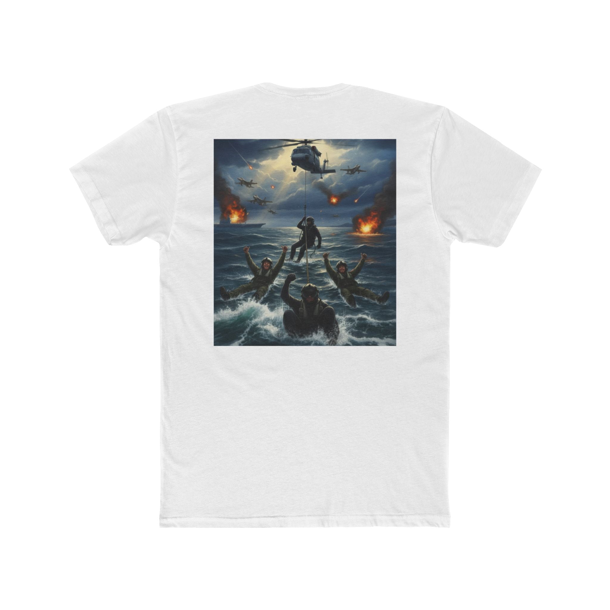 Rescue at Sea Graphic Tee — Dramatic Ocean Rescue Poster T-Shirt