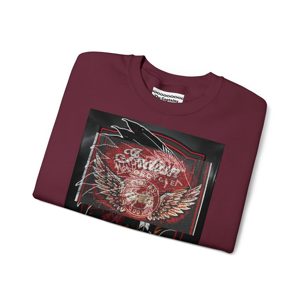Vintage Motorcycle Crewneck Sweatshirt — 'Indian Motorcycles' Winged Logo