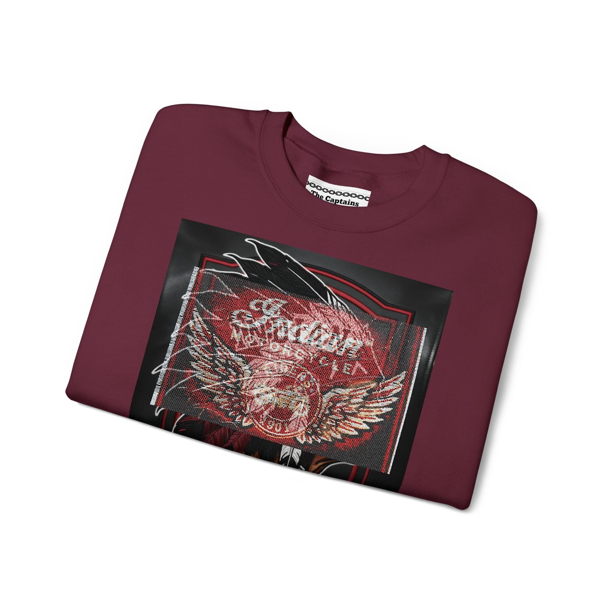 Vintage Motorcycle Crewneck Sweatshirt — 'Indian Motorcycles' Winged Logo