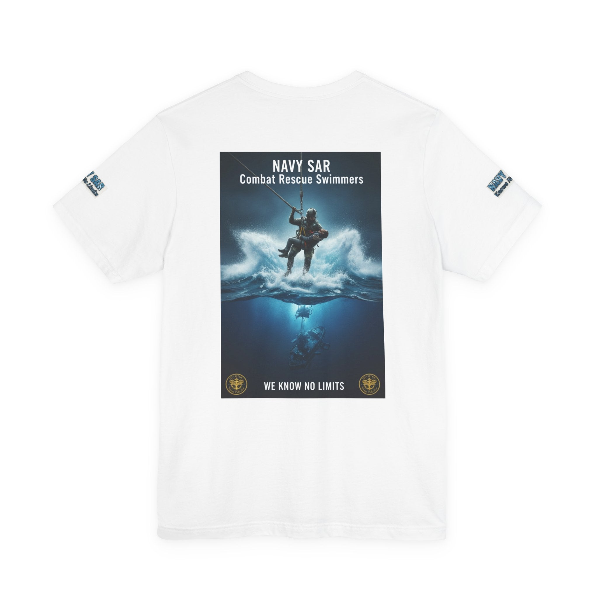 Navy SAR Combat Rescue Swimmers T-Shirt — "We Know No Limits"