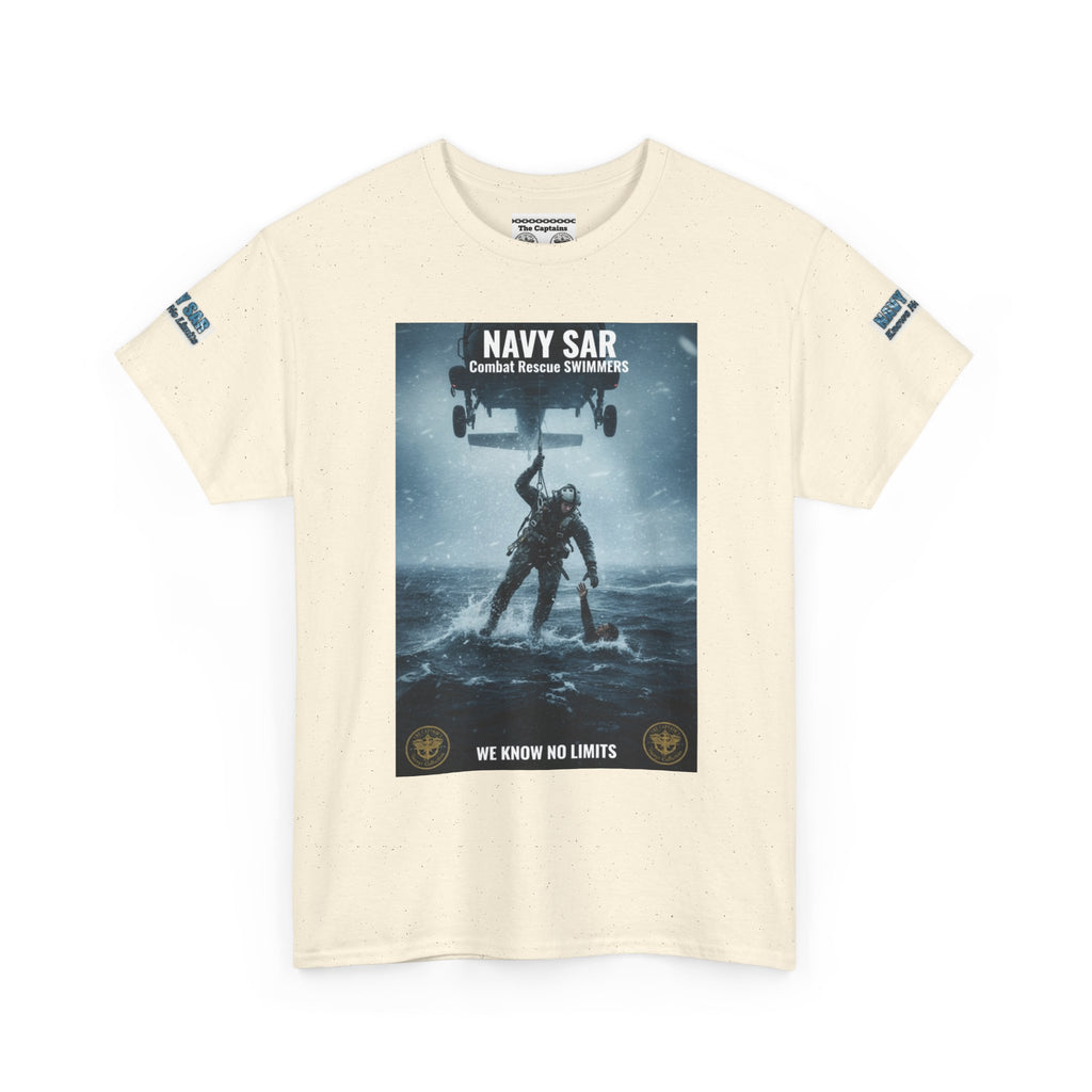 Navy SAR Combat Rescue Swimmers T‑Shirt — "We Know No Limits"