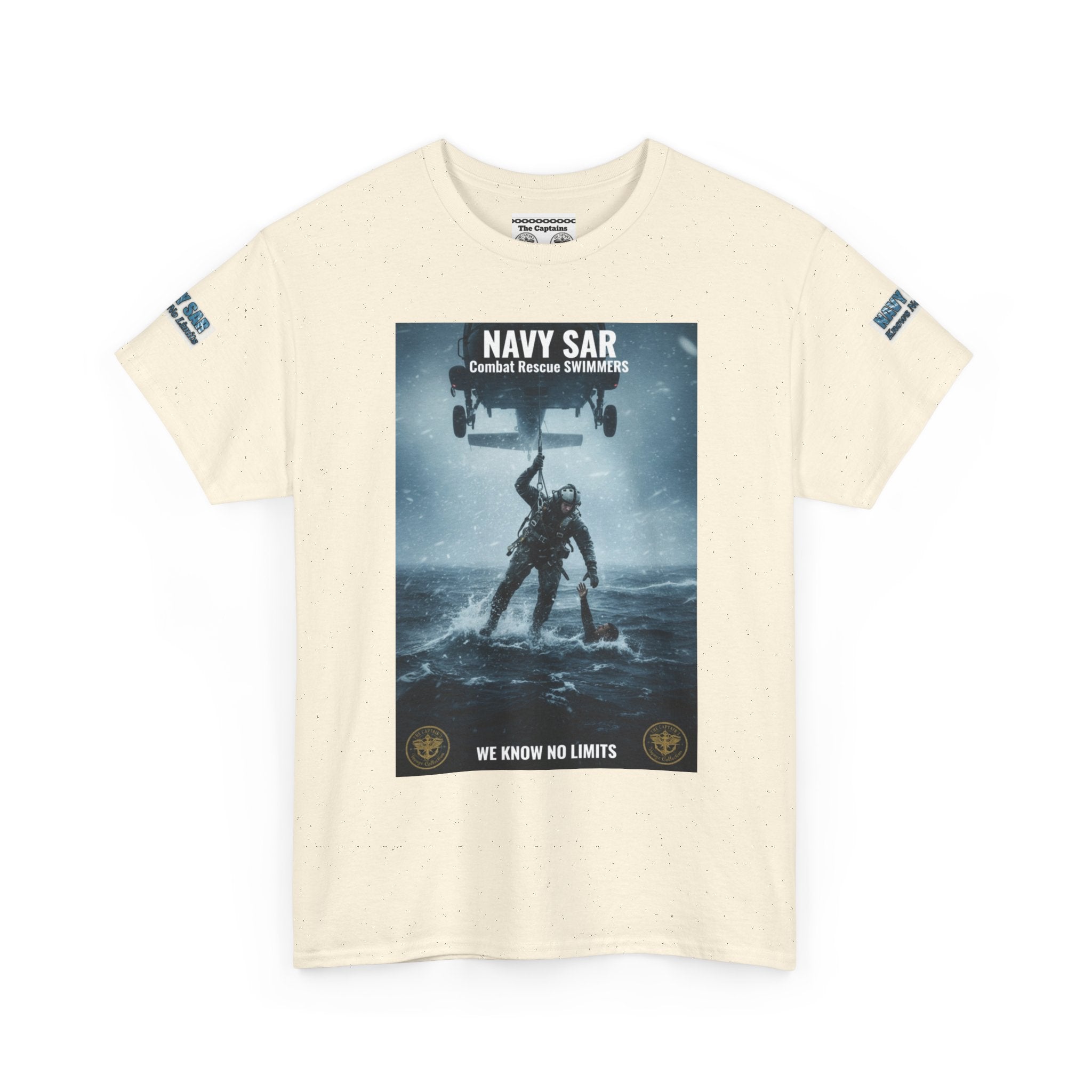 Navy SAR Combat Rescue Swimmers T‑Shirt — "We Know No Limits"