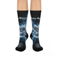 Motorcycle Engine Lightning Crew Socks — Cushioned Biker Socks