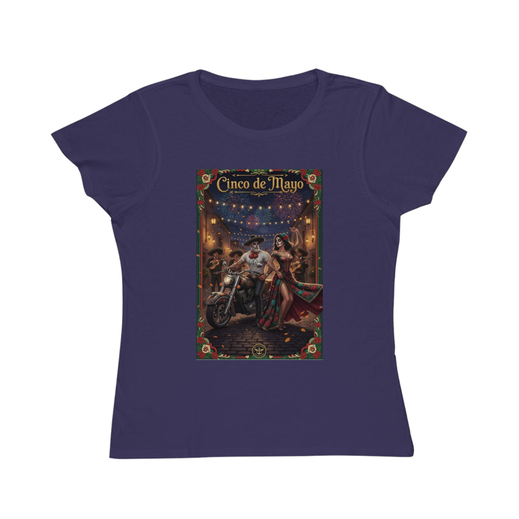 Cinco de Mayo Day of the Dead Motorcycle T‑Shirt — Día de Muertos Pinup Tee