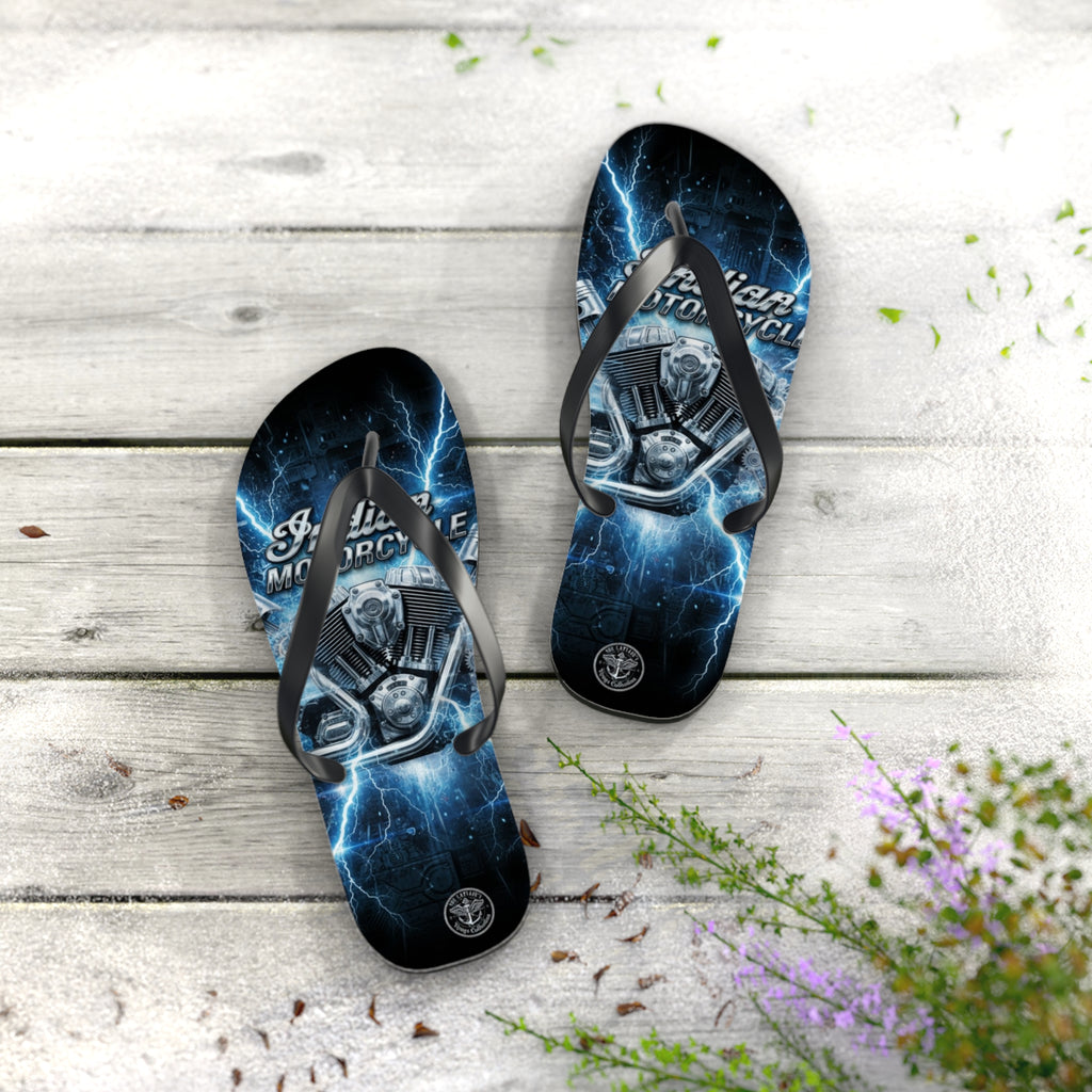 Electric Skull Flip Flops – Men’s Biker Beach Sandals