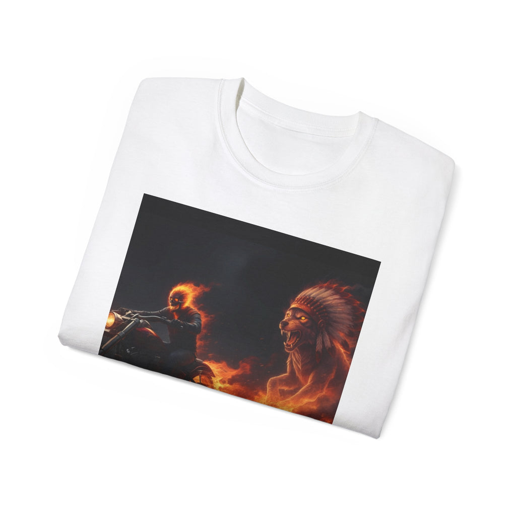 Adventure Motorcycle Tee — Fiery Rider & Nautical Voyage Graphic T-Shirt