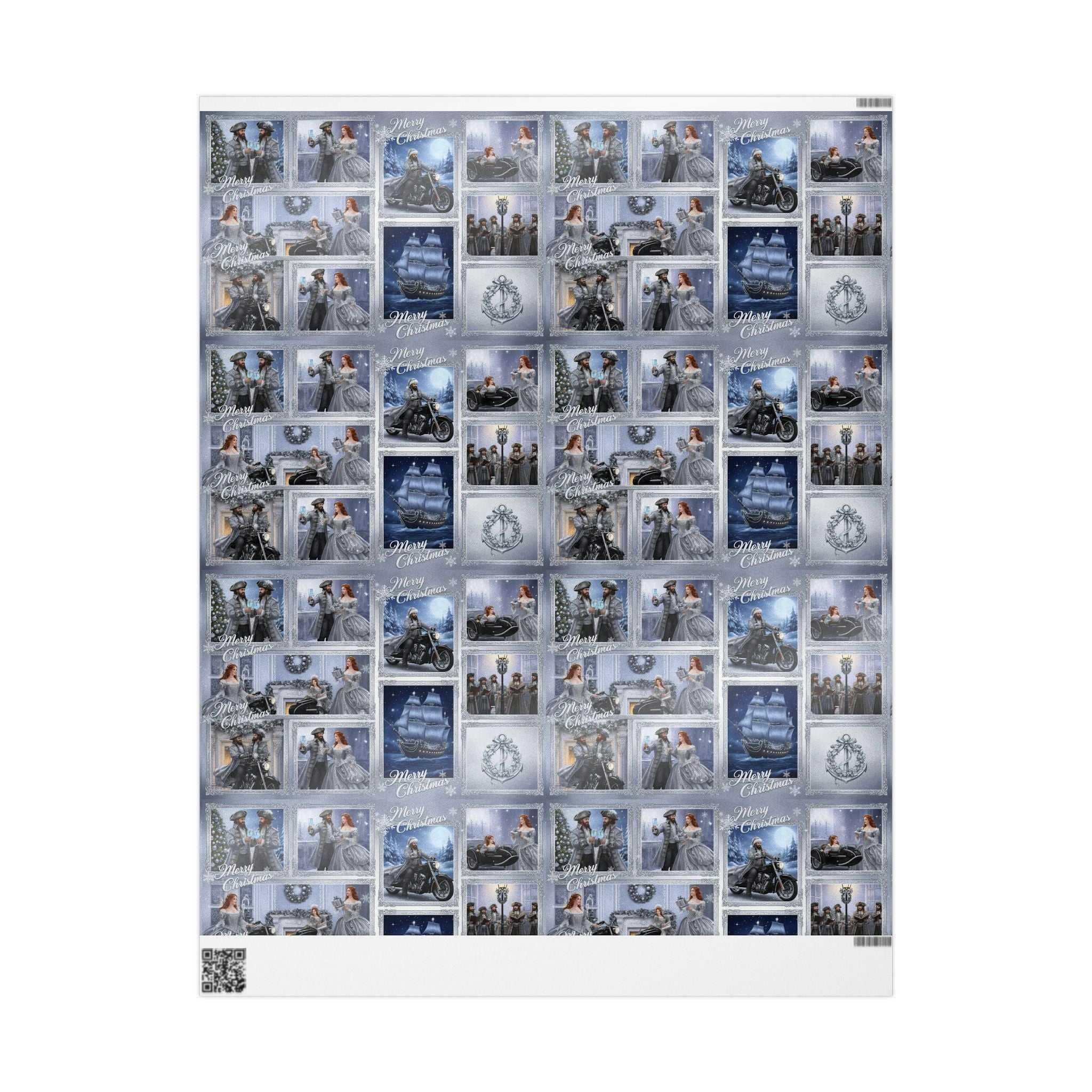 Vintage Winter Photo Collage Wrapping Paper Roll — Holiday Scenic Gift Wrap
