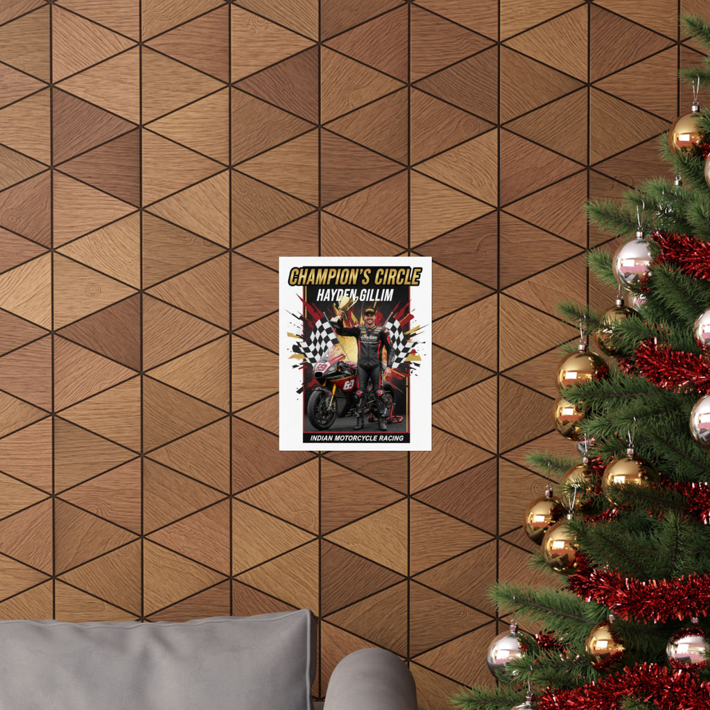 Champion's Circle Motorcycle Racing Poster — Hayden Gillim Matte Vertical Print