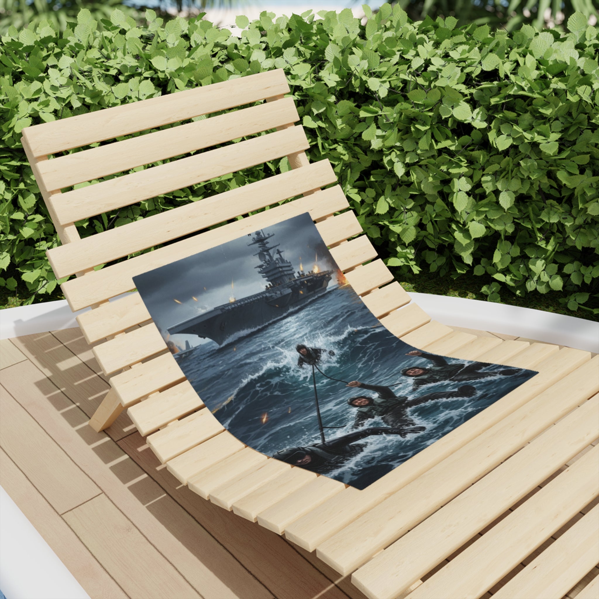 Rescue Swimmer Beach Towel — NAS Pensacola Vintage Sunset Design