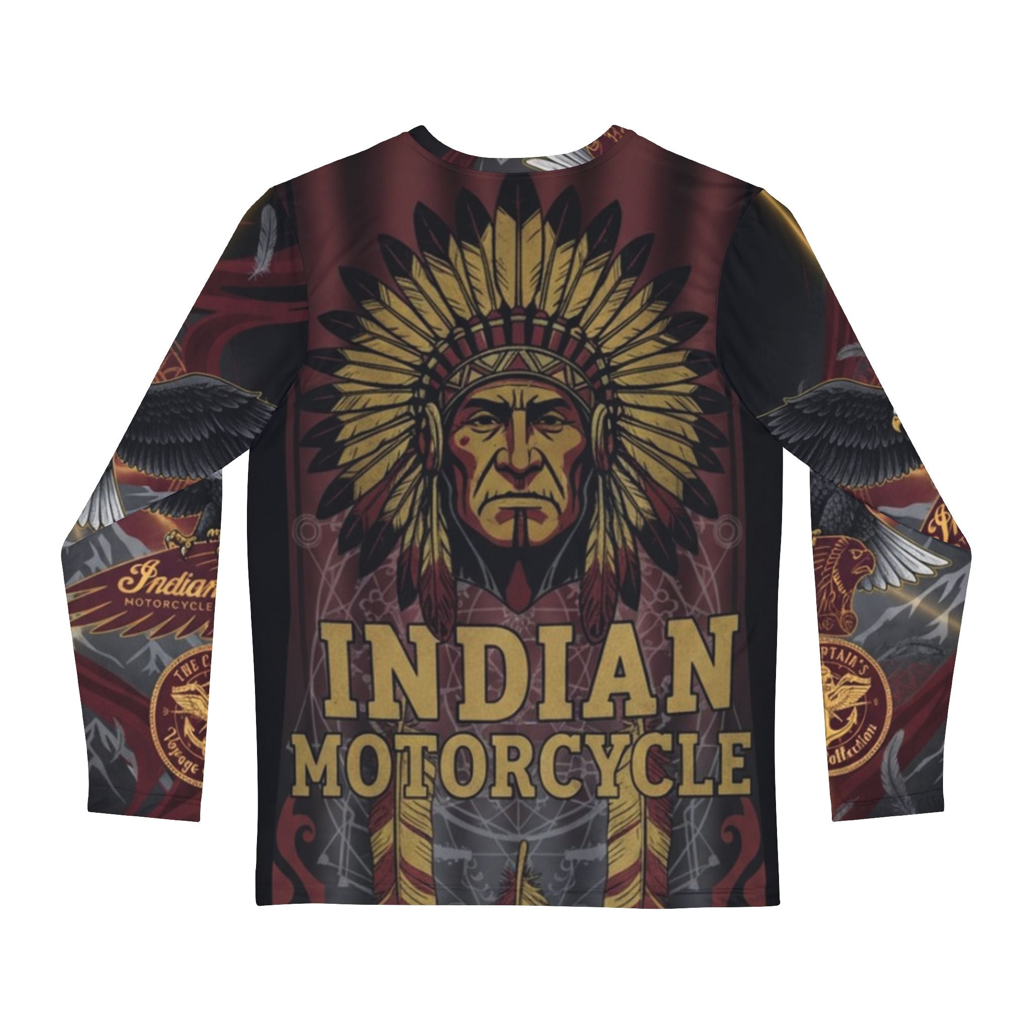 Indian Motorcycle Eagle Long Sleeve Shirt — Vintage Biker Graphic
