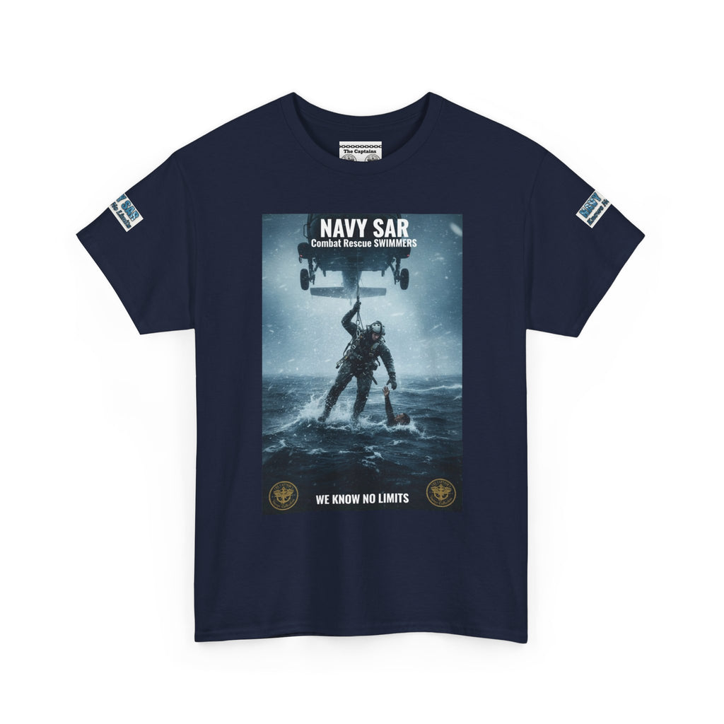 Navy SAR Combat Rescue Swimmers T‑Shirt — "We Know No Limits"