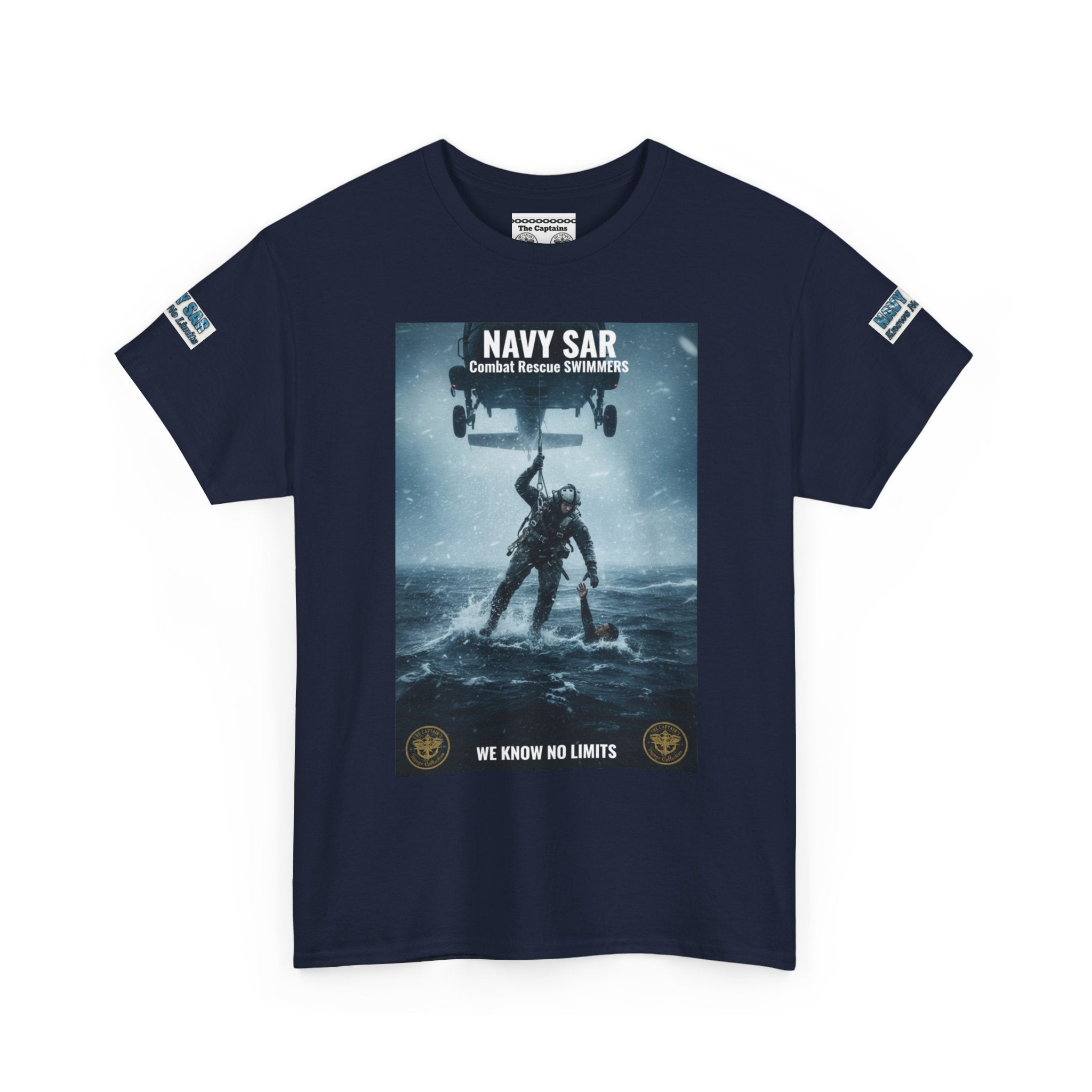 Navy SAR Combat Rescue Swimmers T‑Shirt — "We Know No Limits"