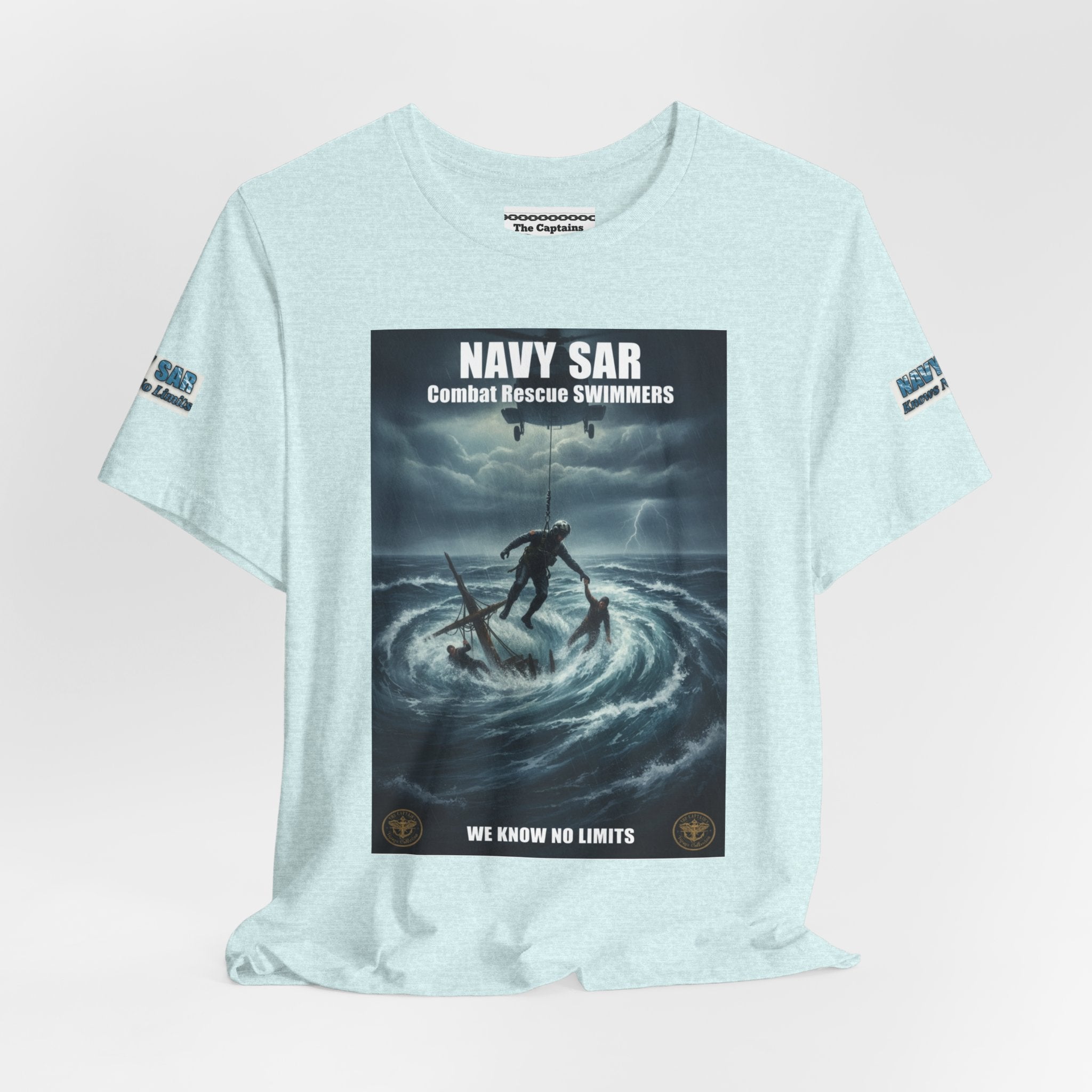 Navy SAR Combat Rescue Swimmers T-Shirt — "We Know No Limits"