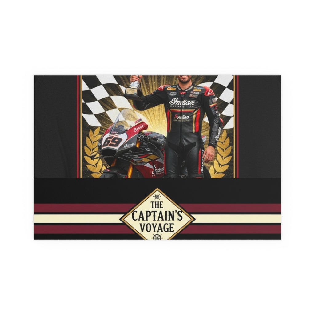 Racing Champion Silk Poster — “Winner’s Circle 69” Motorcycle Wall Art (Indoor/Outdoor)