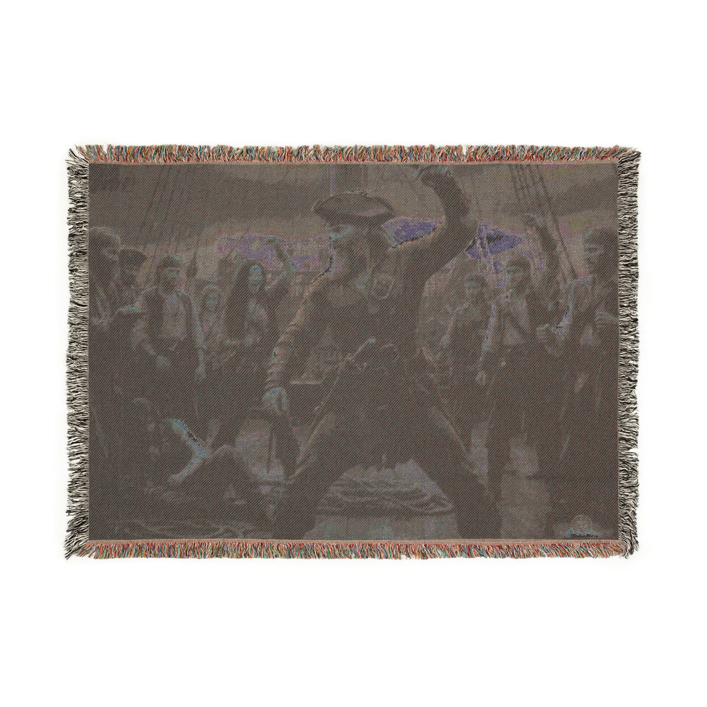 Western Dance Party Woven Blanket — Cowboy Dance Scene Throw