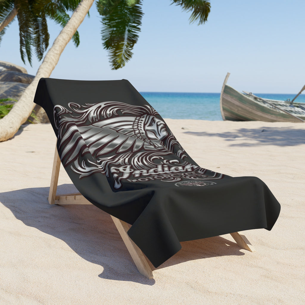 Indian Motorcycle Vintage Native Chief Beach Towel