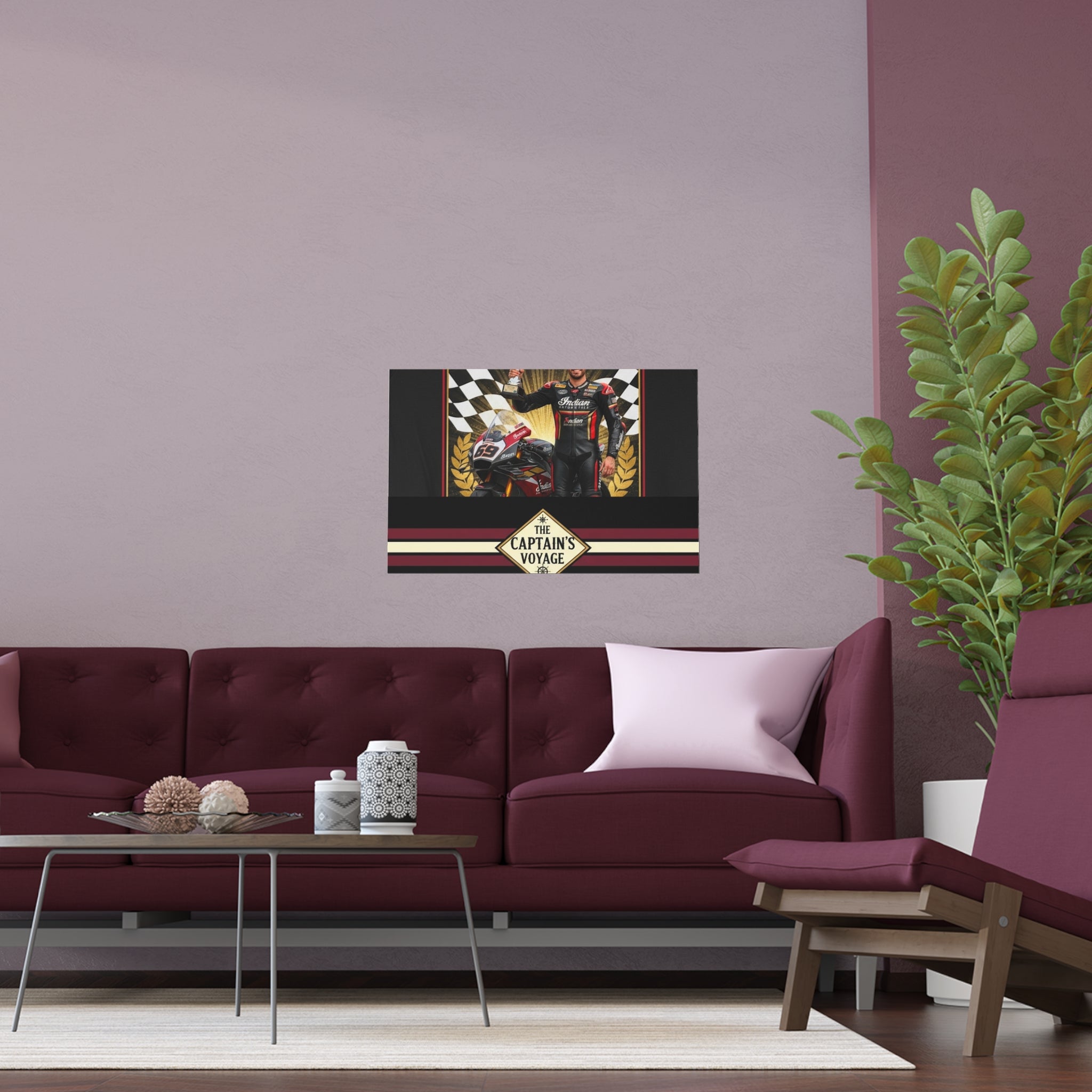Racing Champion Silk Poster — “Winner’s Circle 69” Motorcycle Wall Art (Indoor/Outdoor)