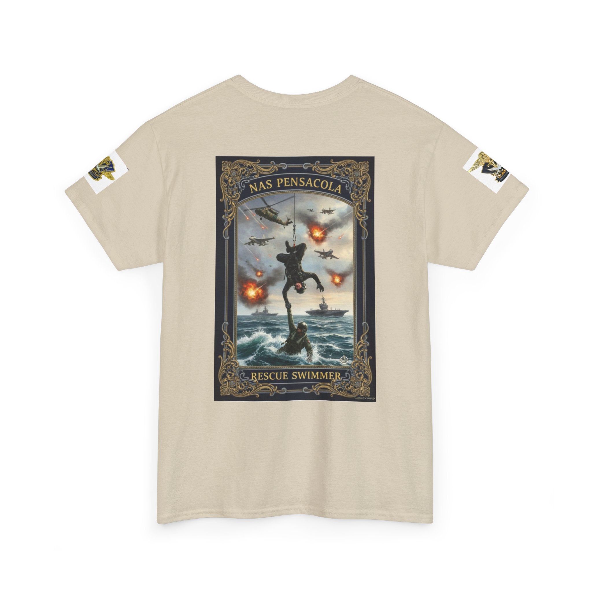 Navy Riders Club Graphic Tee — Vintage Naval Rescue Poster Shirt