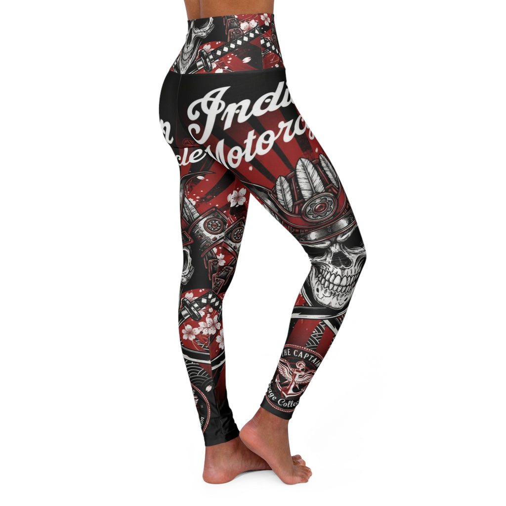 Skull Motorcycle High-Waisted Yoga Leggings