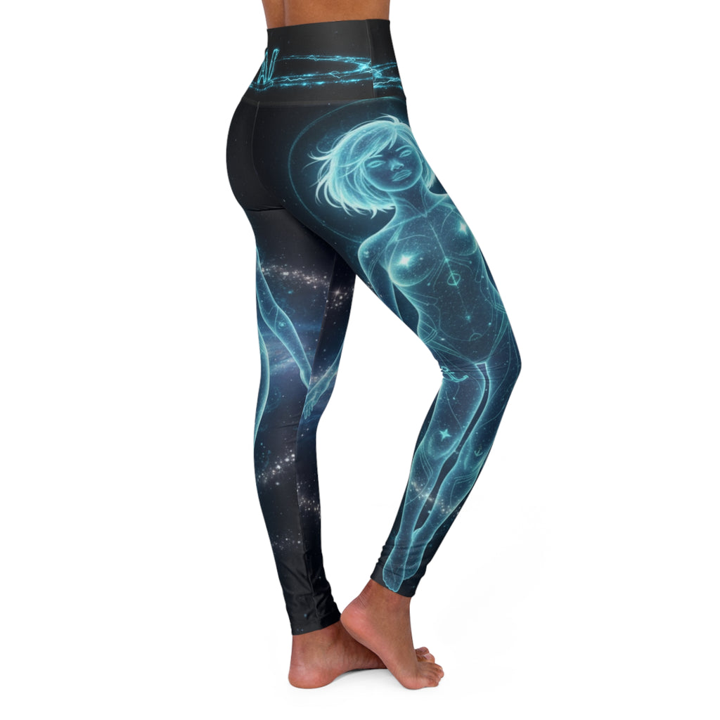 AI Neon Mermaid High-Waist Yoga Leggings