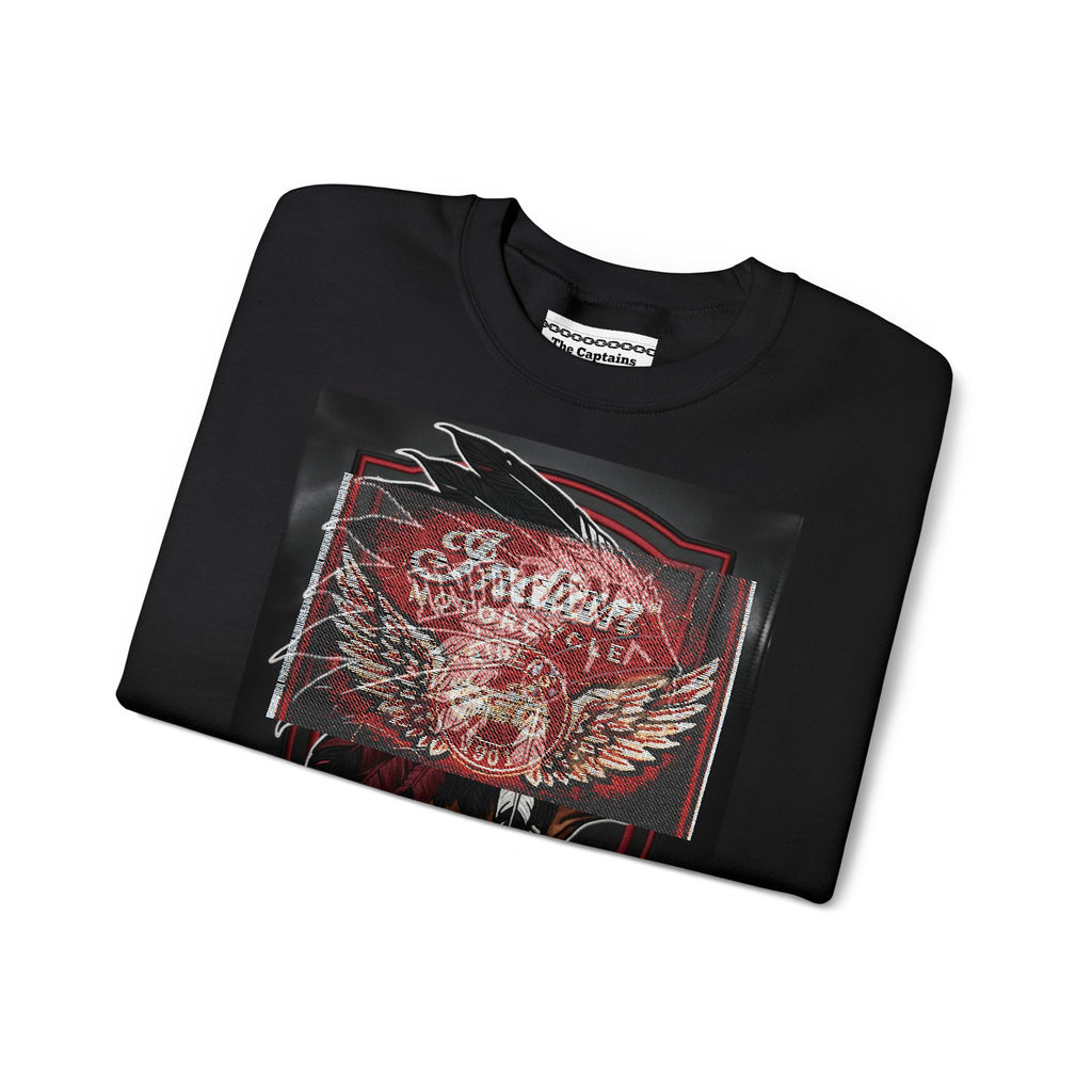 Vintage Motorcycle Crewneck Sweatshirt — 'Indian Motorcycles' Winged Logo