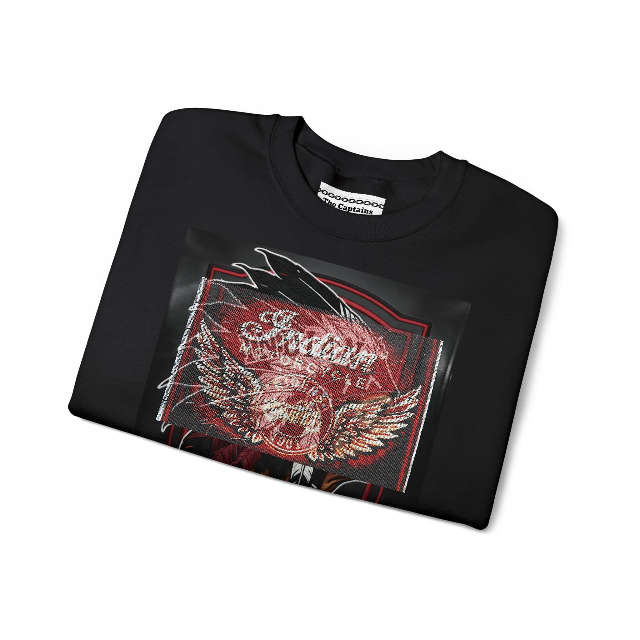 Vintage Motorcycle Crewneck Sweatshirt — 'Indian Motorcycles' Winged Logo