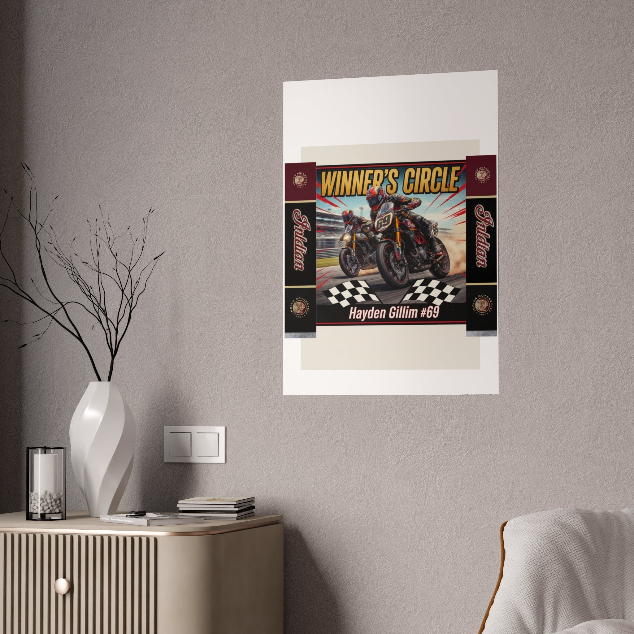 Winner’s Circle Motorcycle Poster — Hayden Gillim #69 Gloss Print