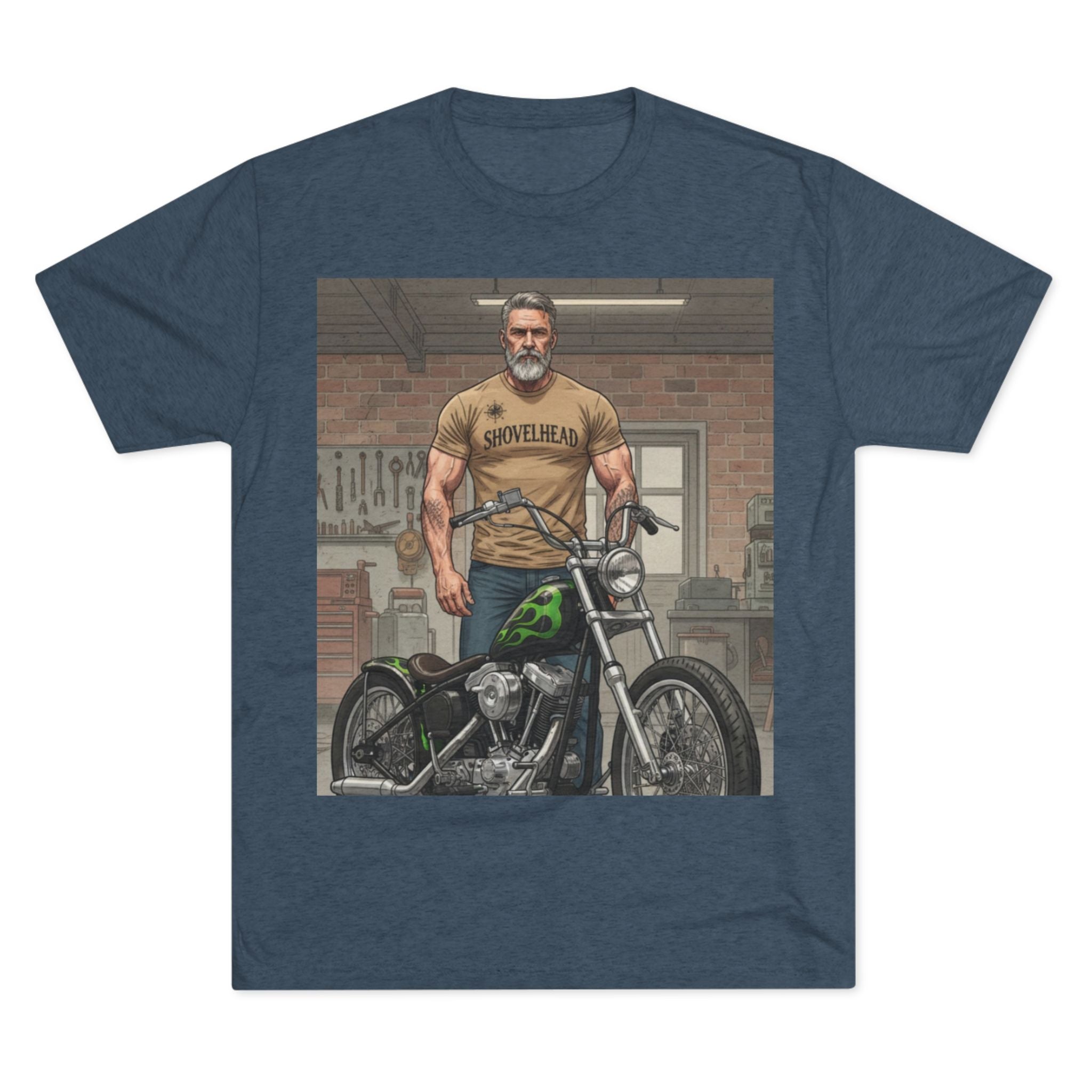 Vintage Biker Garage Tee — 'Somewhere' Motorcycle Illustration T-Shirt
