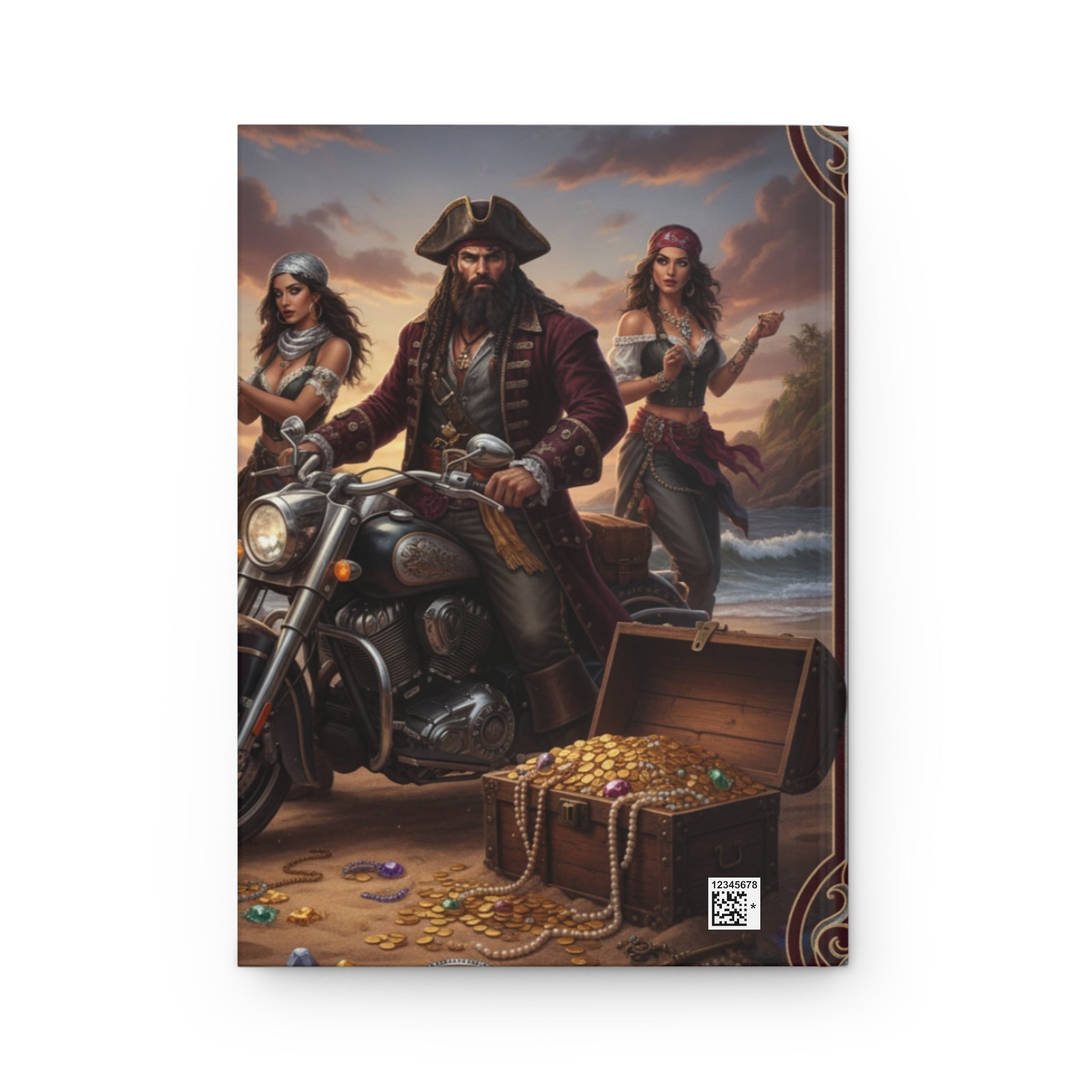 Pirate Biker Hardcover Journal — Treasure & Adventure Notebook