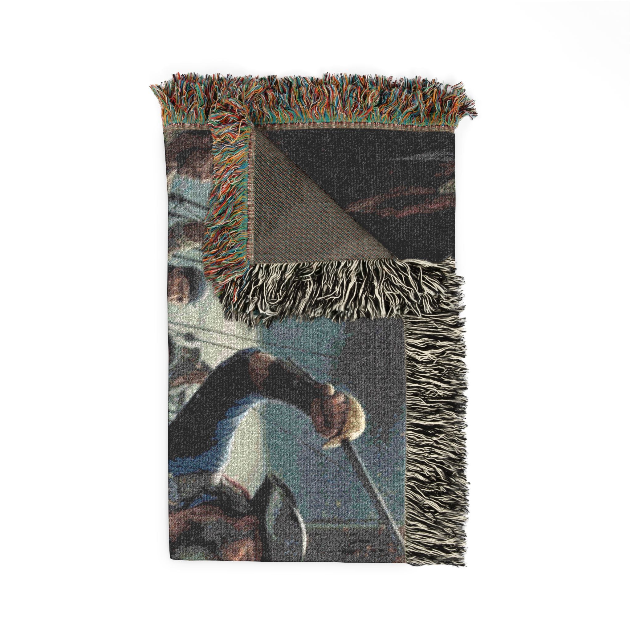 Western Dance Party Woven Blanket — Cowboy Dance Scene Throw