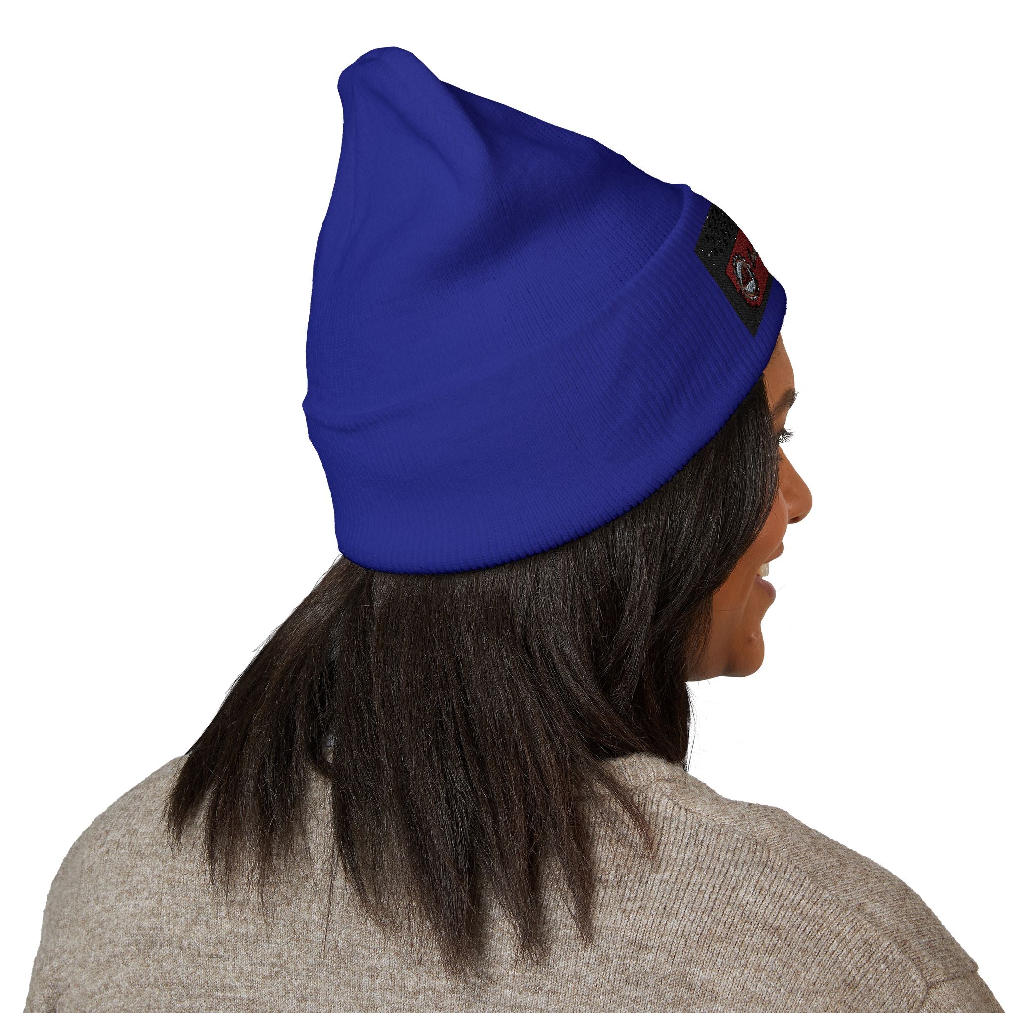 Retro Cassette Embroidered Beanie — Vintage Music Knit Hat