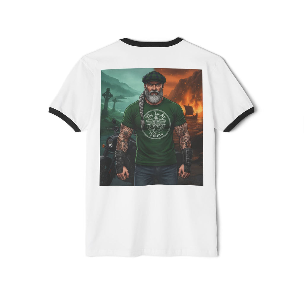 Viking Dad Graphic T-Shirt — "The Lucky Viking" Ringer Tee