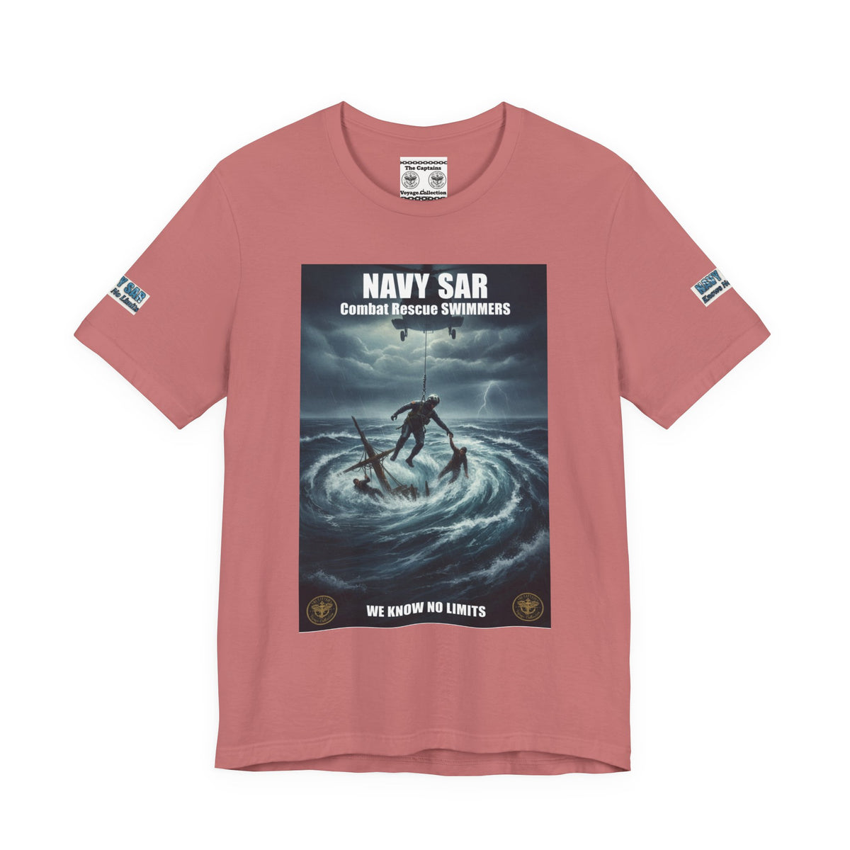 Navy SAR Combat Rescue Swimmers T-Shirt — "We Know No Limits"