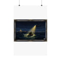Navy SAR Rescue Night Scene Matte Poster