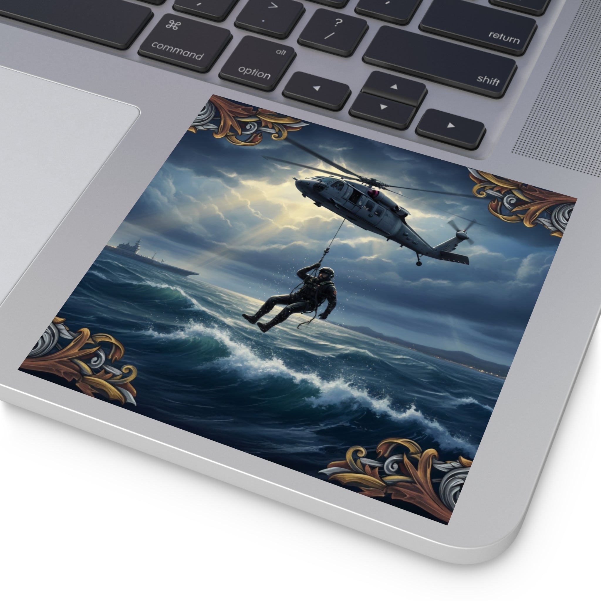 Rescue Helicopter Sea Rescue Square Sticker