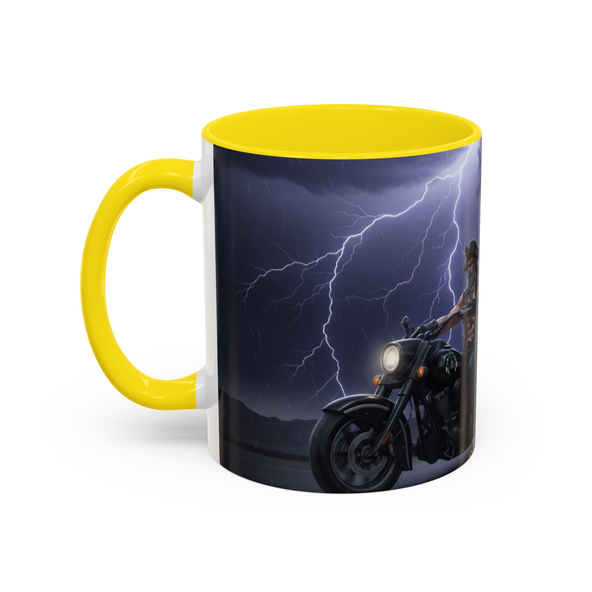 Western Ghost Riders Coffee Mug — Phantom Cowboy & Horse Lightning Accent Mug (11/15oz)