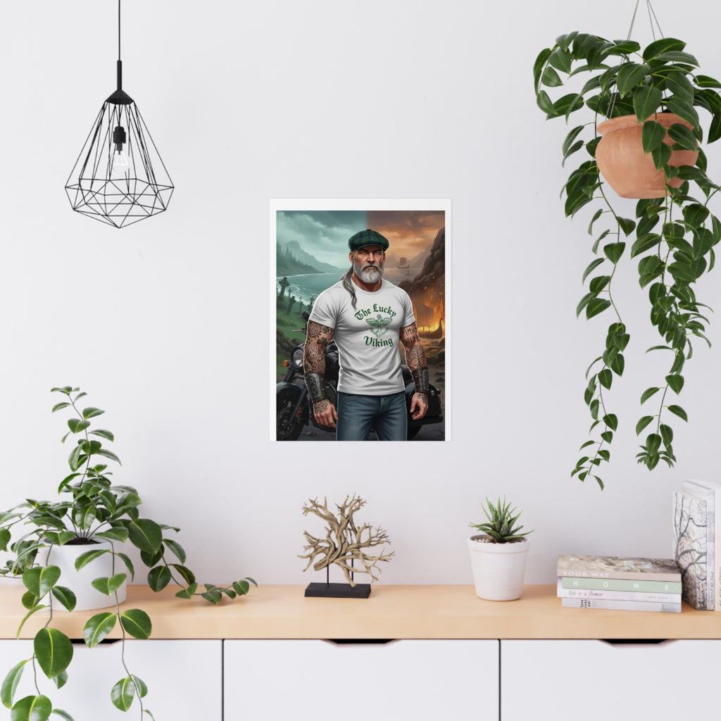 Matte Poster - "The Lucky Viking" Tattooed Norse Warrior Wall Art