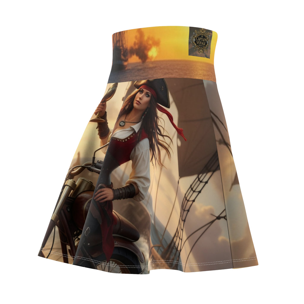 Pirate Captain Skater Skirt — Vintage Nautical Adventure Print