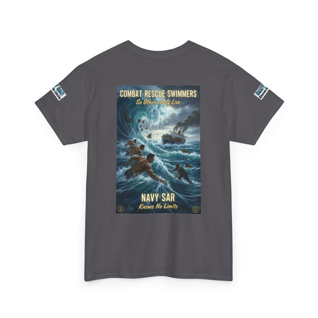 Navy SAR Combat Rescue Swimmers T‑Shirt — "We Know No Limits"