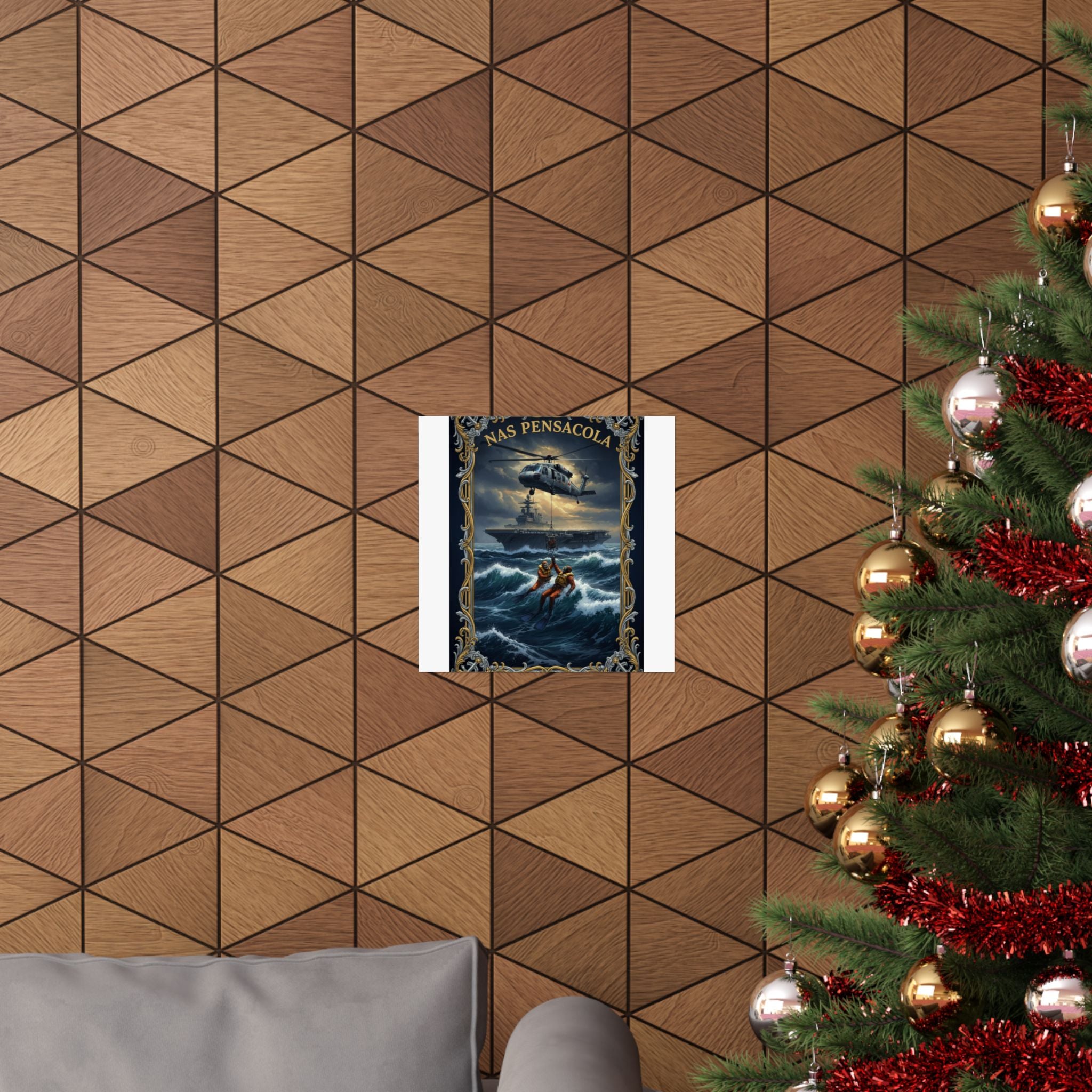 NAS Pensacola Rescue Poster — Matte Vertical Military Wall Art